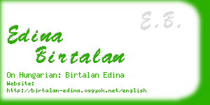 edina birtalan business card